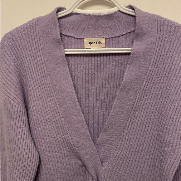 Open Edit Lavender Ribbed Sweater Size Small - Picture 2 of 9